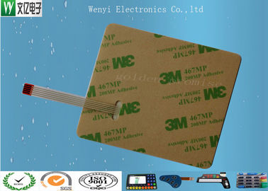 Hiçbir Dokunsal PC kum Düz Membrane Switch 3 M 467 Kırmızı Sertleştirici Ile Karbon ZIF Kuyruk